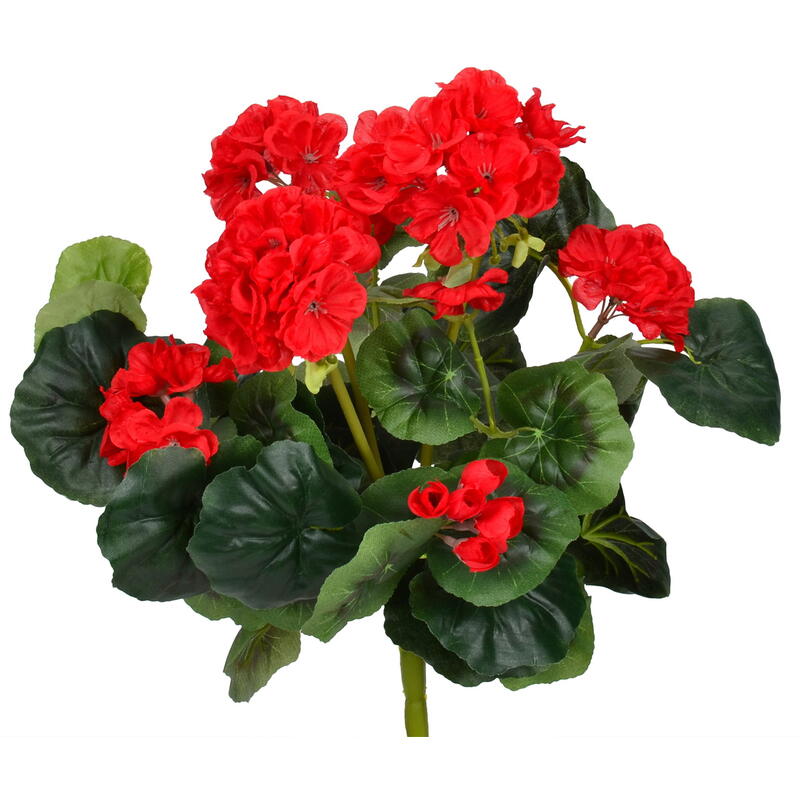 Geranienbusch rot, künstliche Geranie, Kunstpflanze, Kunstblume