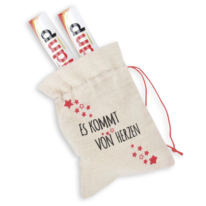 3 St.Stoff Säckchen Beutel,Geschenke verpacken Weihnachtsmotiv Tannenbaum Kerze 