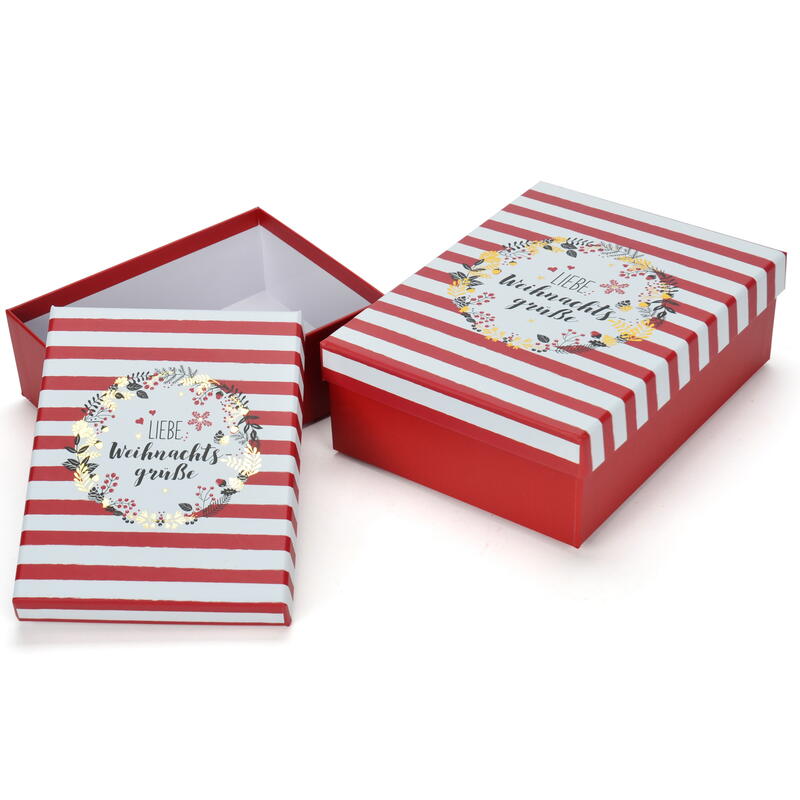 Geschenkboxen 'Liebe Weihnachtsgrüße', Box, Verpackung, Weihnachtsbox, Geschenkschachtel