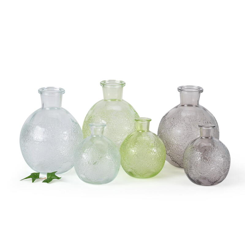 Glasflasche Bologne, Glasvase, Blumenvase, Glasgef, Kerzenhalter, Kerzenstnder