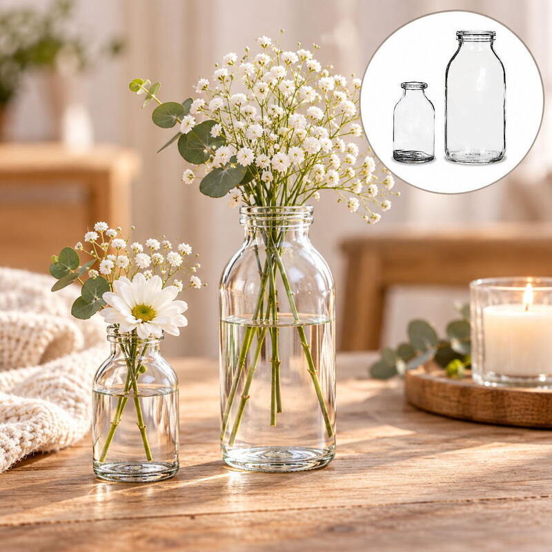 Glasflasche, Flasche, Mini -Flasche, Vase, Tischdeko, Glasvase