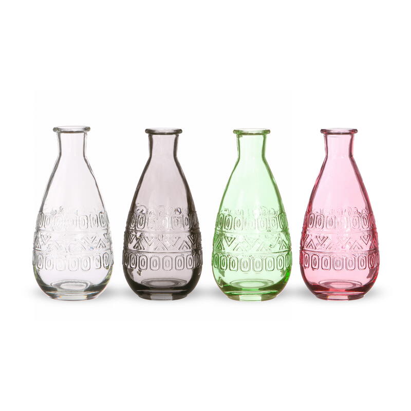 Glasflasche Rom mit strukturierter Oberfläche, Glasvase, Blumevase,  Glasgefäß, Kerzenhalter, Kerzenständer günstig online bestellen
