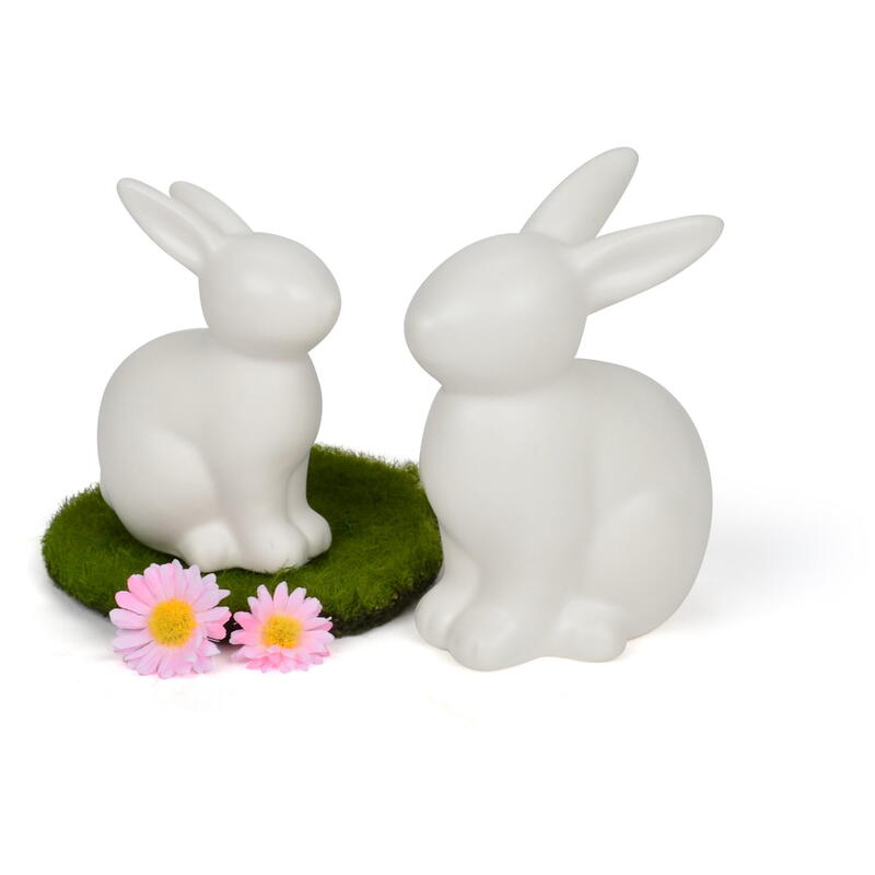 Hase Bunny wei, Osterhase, Dekohase, Hase aus Porzellan, Porzellanhase, Osterdeko