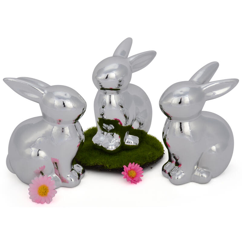 Hase Bunny wei, Osterhase, Dekohase, Hase aus Porzellan, Porzellanhase, Osterdeko