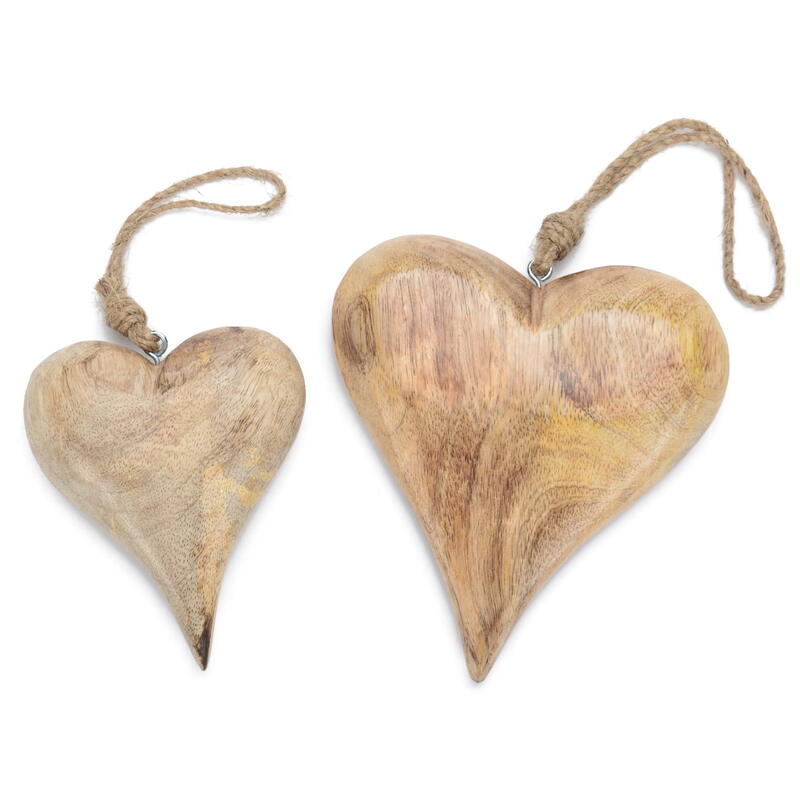 Herzhänger aus Holz, Dekohänger Herz, Holzherz zum Hängen, Herzdeko