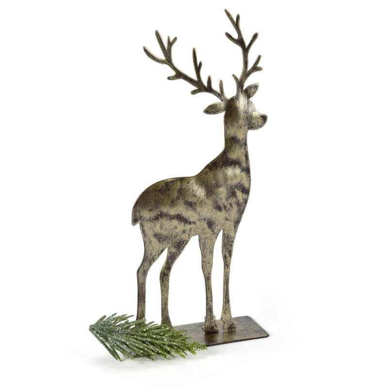 Hirsch Antigone zum Stellen, Metallhirsch, Deko-Hirsch, Weihnachtsdeko, Walddeko