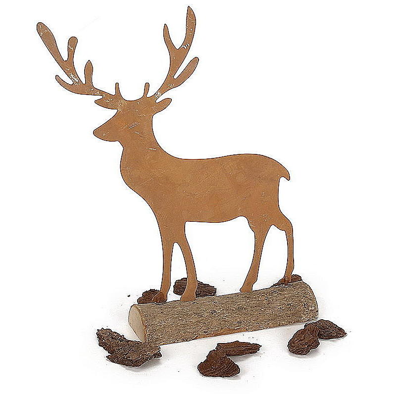 Hirsch Auf Baumstamm Rost Deko Weihnachtsdeko Deko Weihnachten Gunstig Online Bestellen