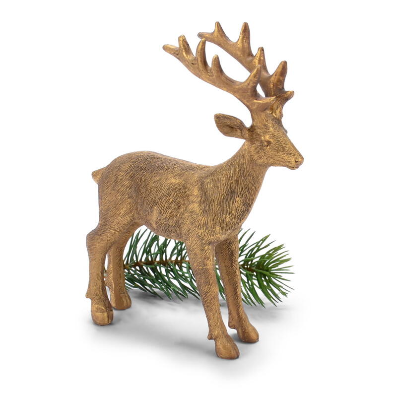 Hirsch stehend, Walddeko, Winterdeko, Waldtiere,  Weihnachtsdeko