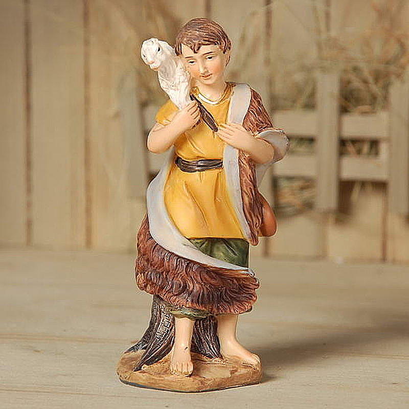 Krippen Markus Krippenfiguren Hirte mit Schaf in Größe ca.11cm