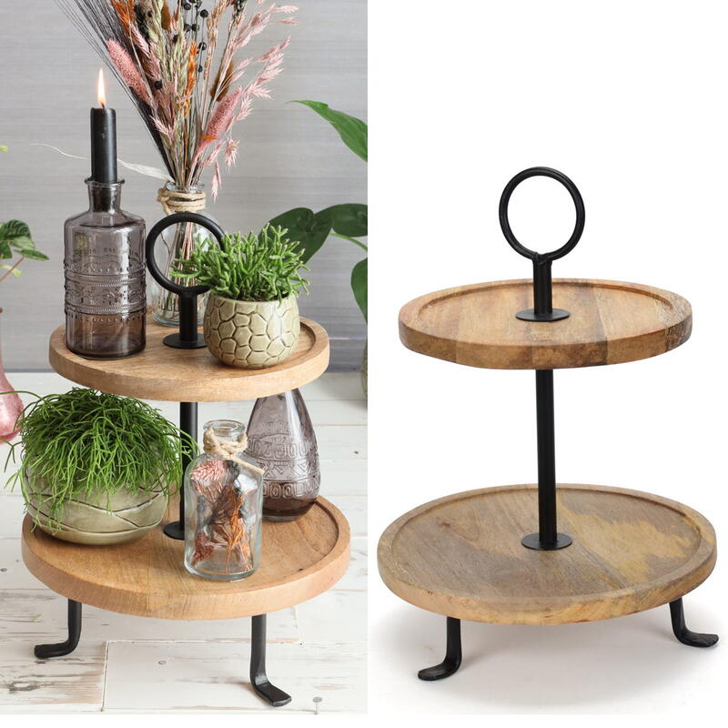 Holz-Etagere, 2-stckig