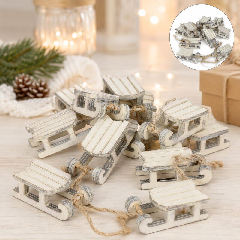Holz Schlitten, zur Weihnachtsdeko & Winterdeko günstig online bestellen