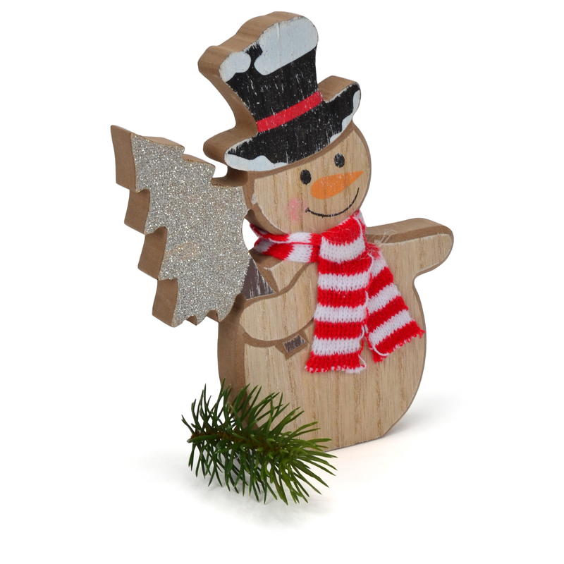 Holz-Schneemann, Winterdeko, Dekofigur Winter günstig ...