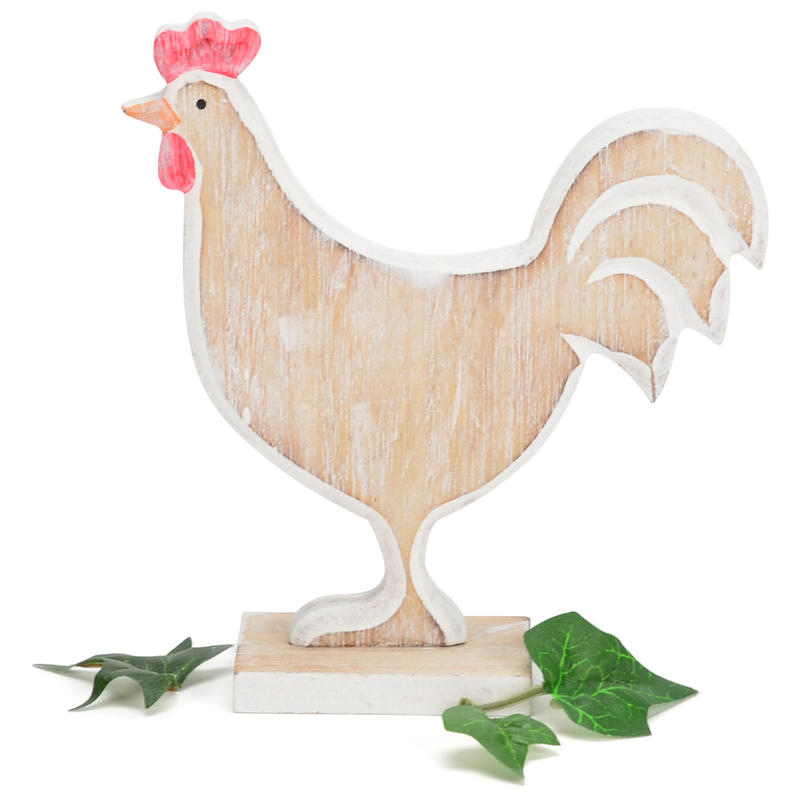 12 Stk Dekostecker HUHN HAHN weiss gelb Osterdeko Osterhase Ostern Deko Holz