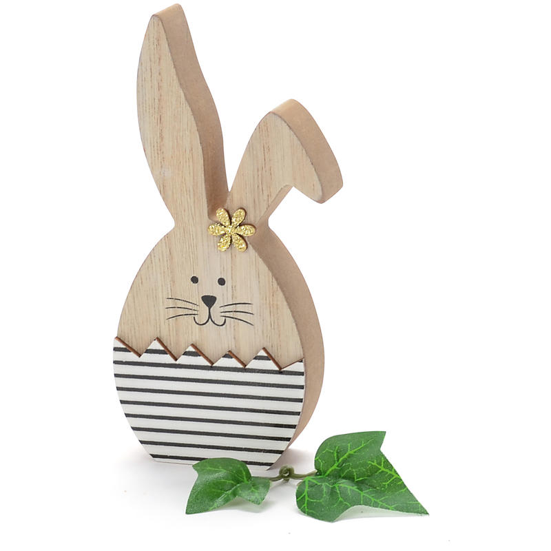 Osterhasen 2-er Set aus Keramik mit Band und Feder Osterdeko Hase Hase Ostern