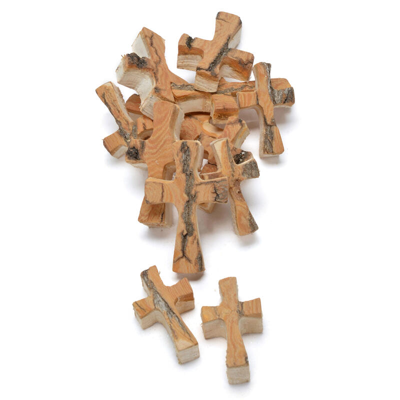 5 Holzfidget Kreuze - Kleine Gebetskreuze Für Tasche & Hand