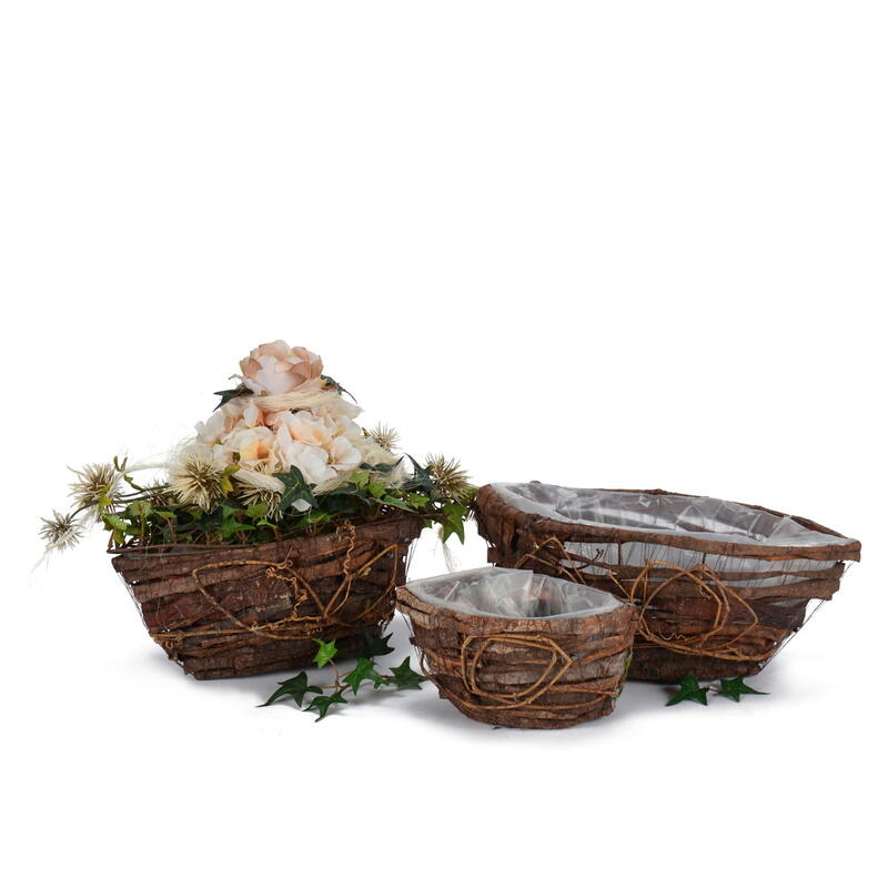 HANABASS Holz-Blumentopf In Bootsform – 30x16x9 Cm, Rustikal, Wetterfest, Für Outdoor & Indoor, Kaffee-Farbton
