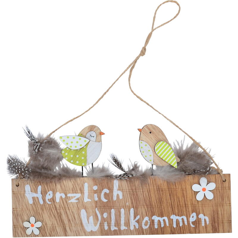 Holzschild Herzlich Willkommen, Dekoschild. Willkommens-Schild, Dekohnger Holz, Trschild