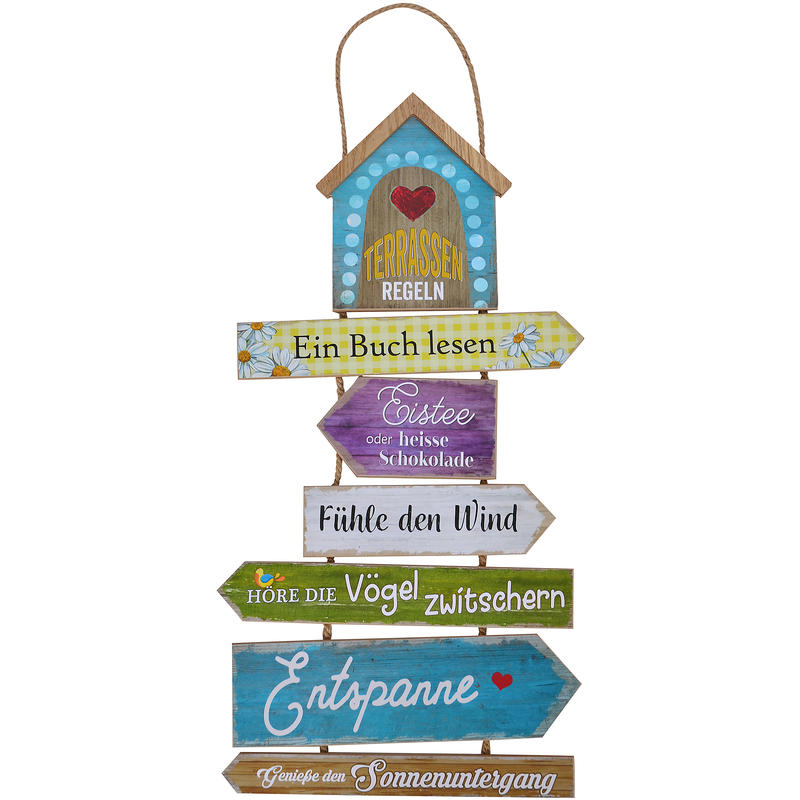 Holzschild Terrassenregeln, Dekoschild, Schild aus Holz, Schild mit Spruch, Wanddeko