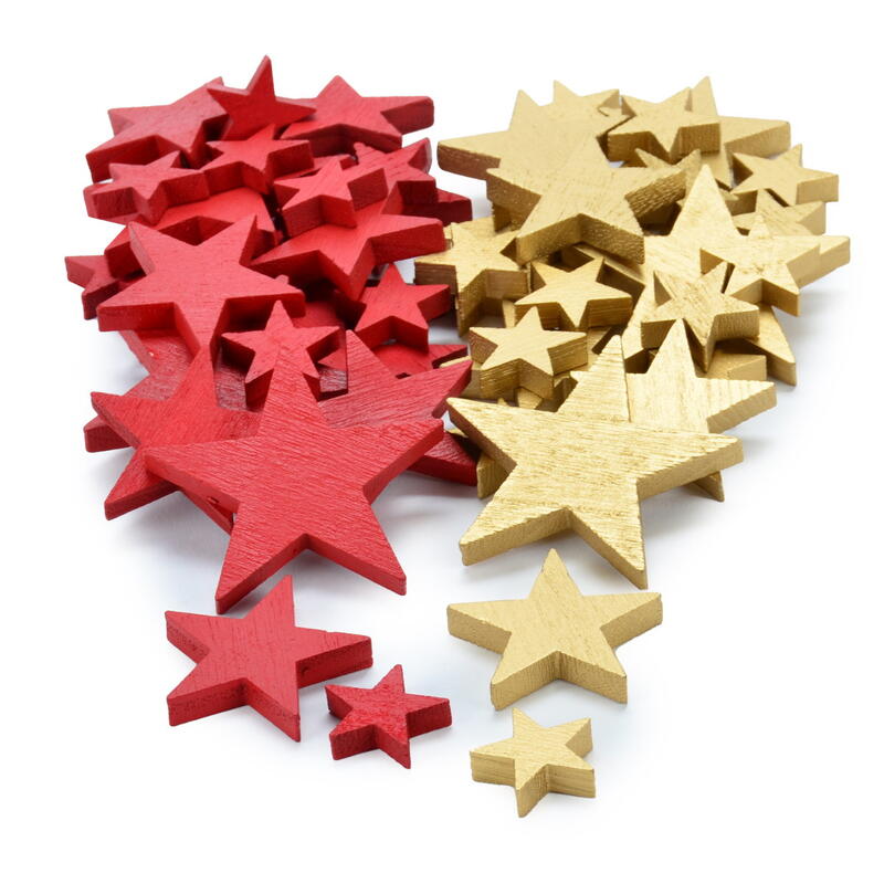 Holzsterne, Sterne aus Holz, Weihnachtsdeko, Streuer Sterne, Stern-Mix, Holz-Stern-Sortiment, Sterndeko