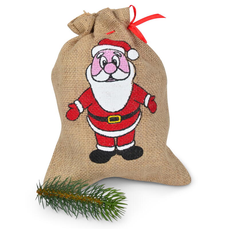 Jutebeutel Nikolaus, Jutesack, Jutesckchen, Geschenkbeutel aus Jute, Nikolaus-Sack