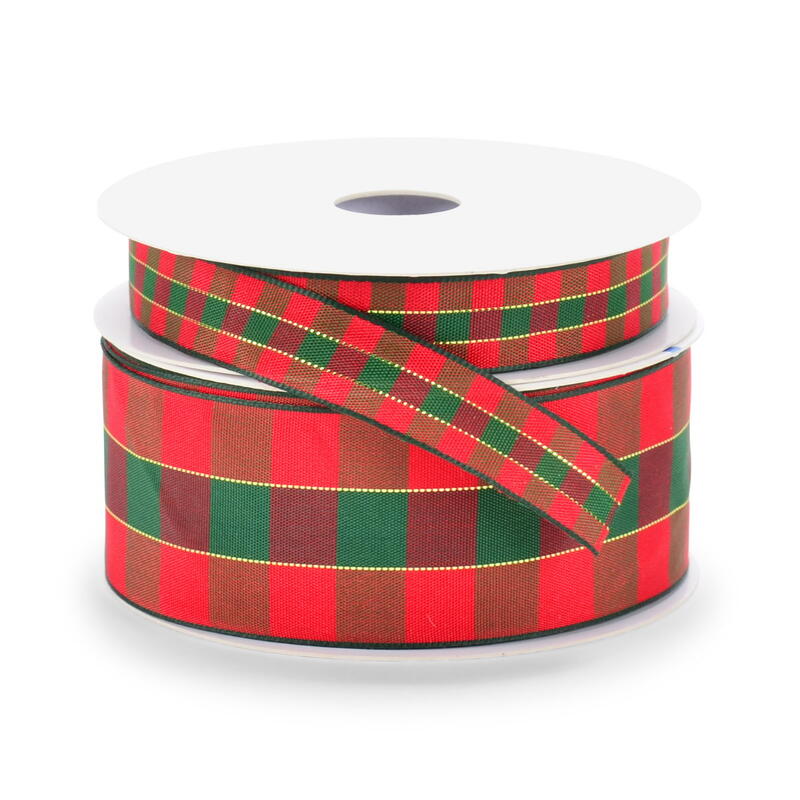 Karoband, Dekorband Karo, Dekorband Schottenkaro, Schottenband, Weihnachtsband, Band, Geschenkband