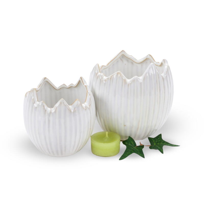 Keramiktopf Eierschale, Eierschalentopf, Topf in Eiform, Eierschale, �bertopf Ei, Osterdeko, Ostern, Osterei