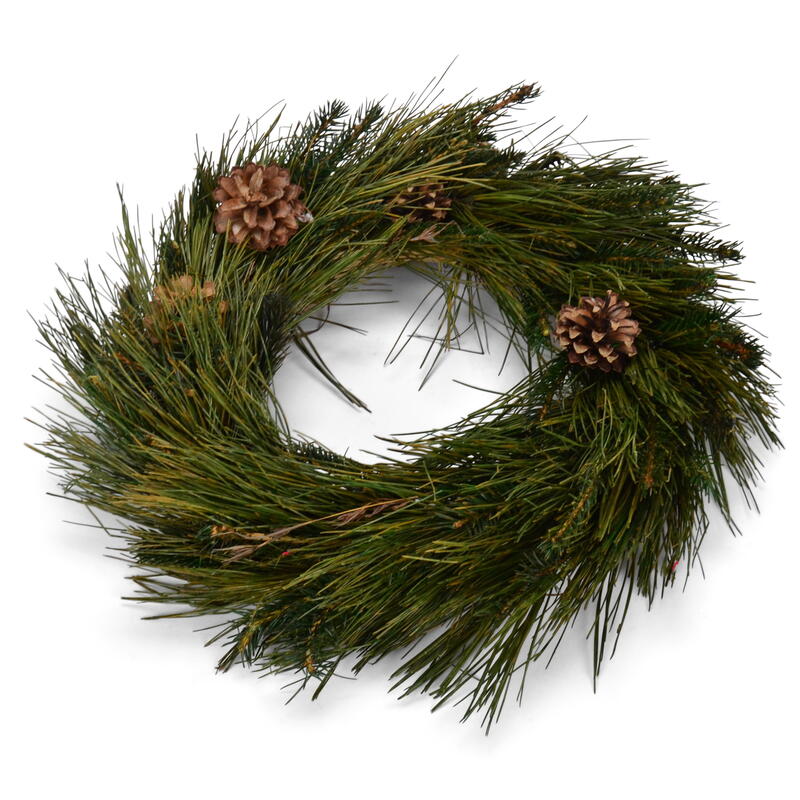 Kiefer-Tannen-Kranz mit Zapfen, Tannenkranz, Adventskranz, Trkranz, Weihnachtsdeko