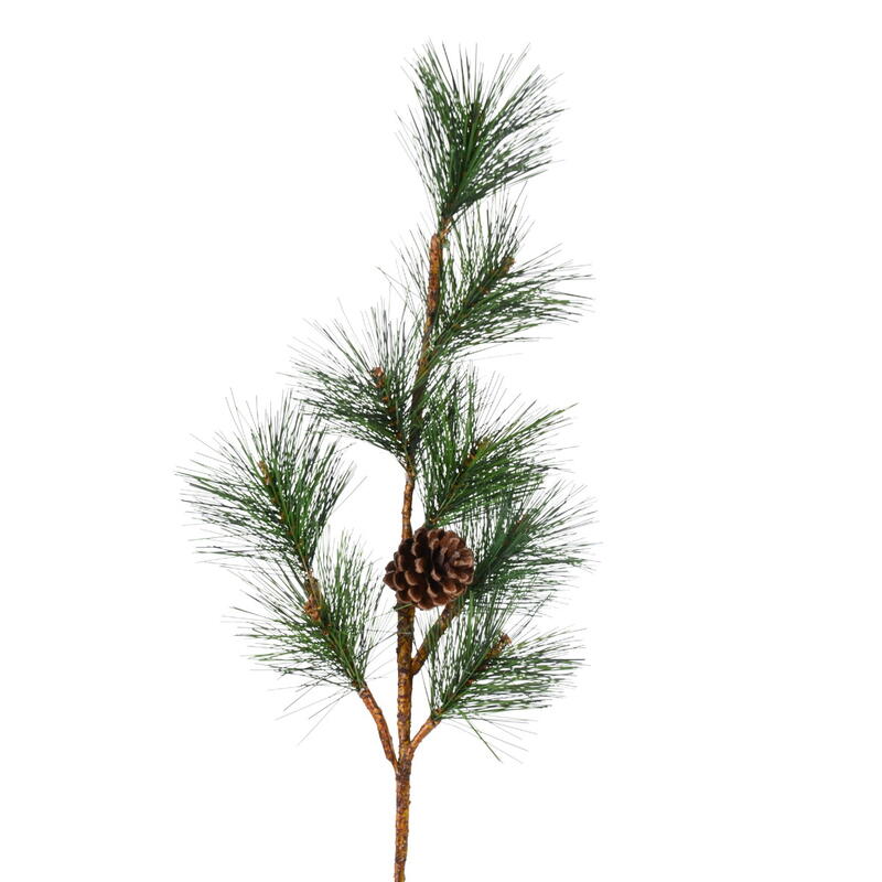 Kiefernzweig mit Zapfen 7-fach, Tanne, Tannenzweig, Weihnachtsdeko, Deko Weihnachten, Kunstpflanze