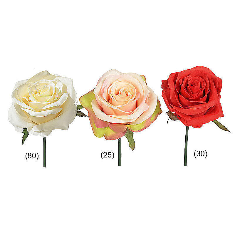 Kunstblume Rose Seidenblume am Stiel, künstliche Blumen