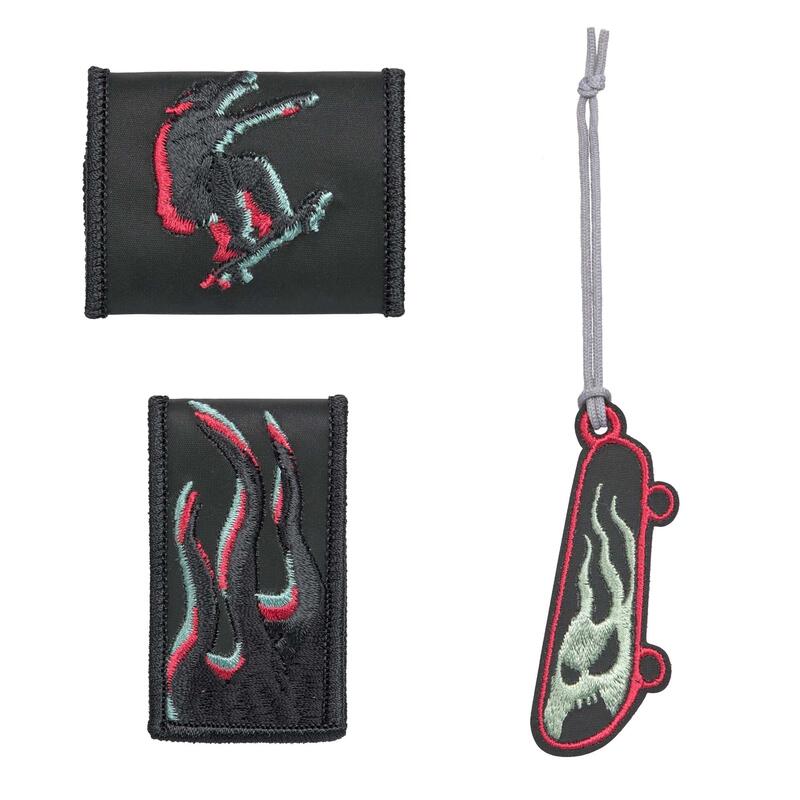 Lssig School Patches-Set, 3-teilig, 2 Patches + 1 Anhnger, Skater