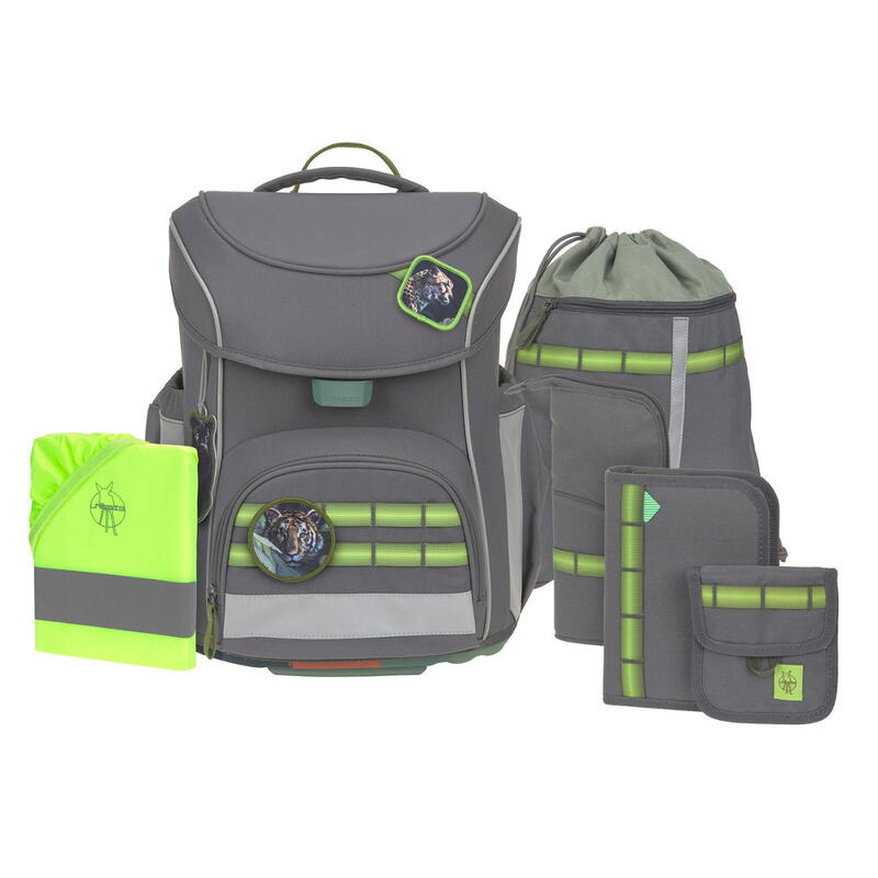 L�ssig-Slim, 7-teiliges Schulranzen-Set, Slim Unique anthracite