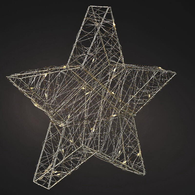 LED Drahtstern silber, Lichterdeko, LED-Stern, Weihnachtsdeko, Stern