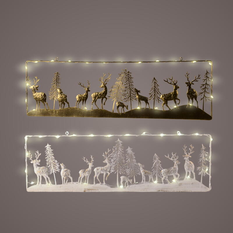 LED-Hnger Waldmotiv, Dekohnger beleuchtet, LED-Bild, Wanddeko, Winterdeko, Weihnachtsdeko