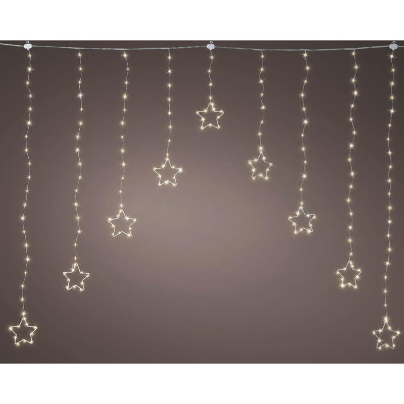 LED Lichtervorhang Sterne, LED-Lichtervorhang, Lichterkette, LED-Beleuchtung, Weihnachtsbeleuchtung, Weihnachtsdeko