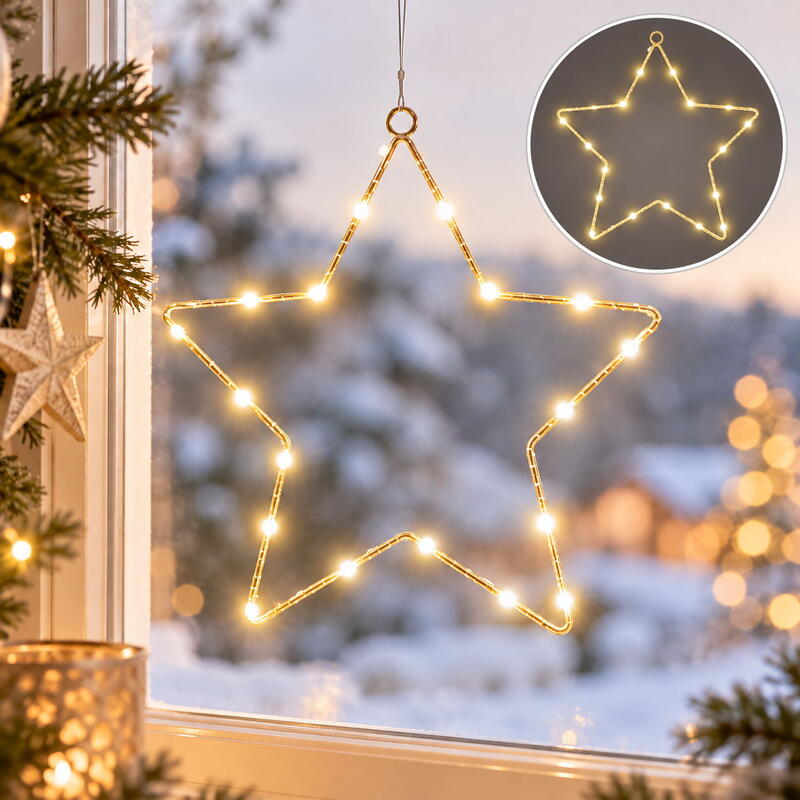 LED Stern zum H�ngen, Lichterkette Stern, LED Weihnachtsstern