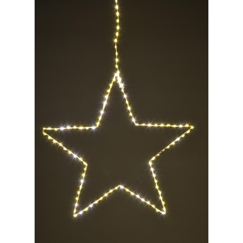 LED Stern zum Hängen aus Metall, Lichterkette Stern, LED Weihnachtsstern