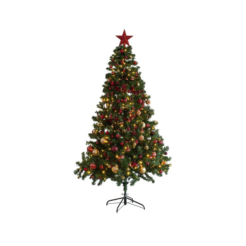 LED Weihnachtsbaum, geschmückter Tannenbaum, Weihnachtsbaum beleuchtet, LED Beleuchtung, Christbaum