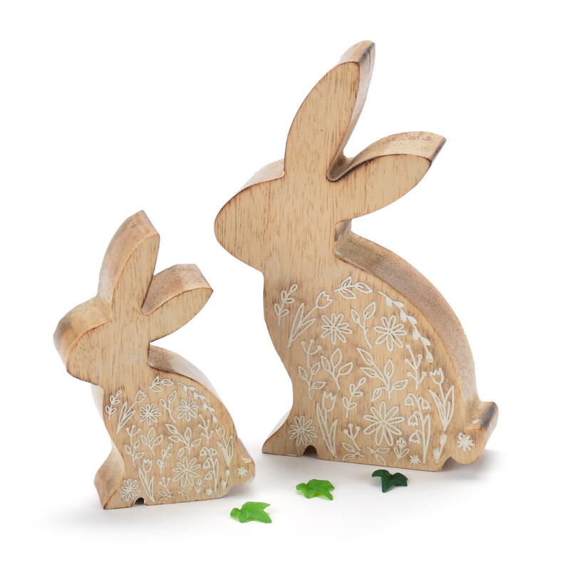 Mangoholz-Hase, Hase, Holzhase, Osterhase, Osterdeko