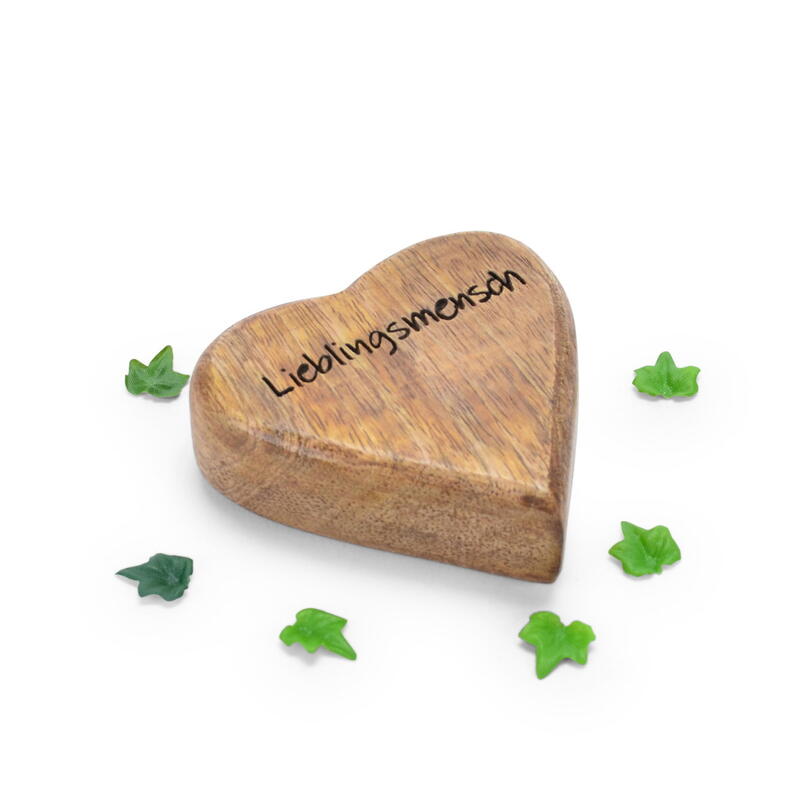 Mangoholz-Herz Lieblingsmensch, Deko-Herz, Holzherz, Holz-Herz
