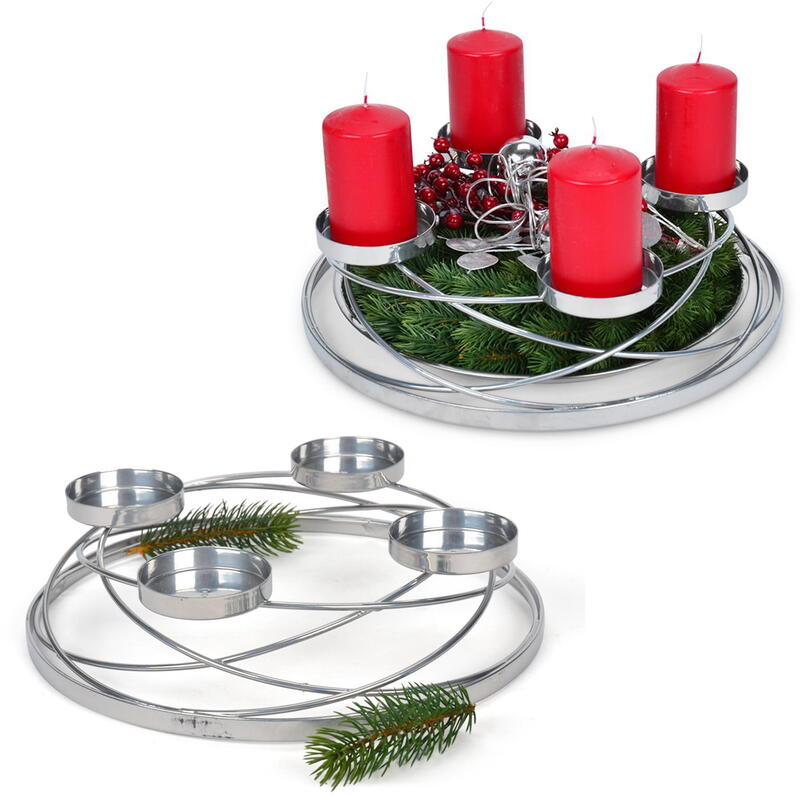 Metall-Adventskranz, Kerzenhalter Kranz, Kranz fr Advent, Adventsdeko, Weihnachtsdeko