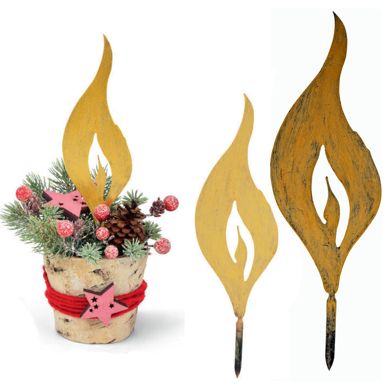 Metall-Flamme gold, Weihnachtsdeko, Deko Weihnachten