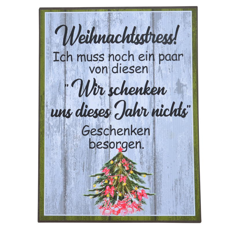 Metall Schild Weihnachtsstress Blechschild Schild Mit Spruch Wand Und Turdeko Weihnachten Gunstig Online Bestellen