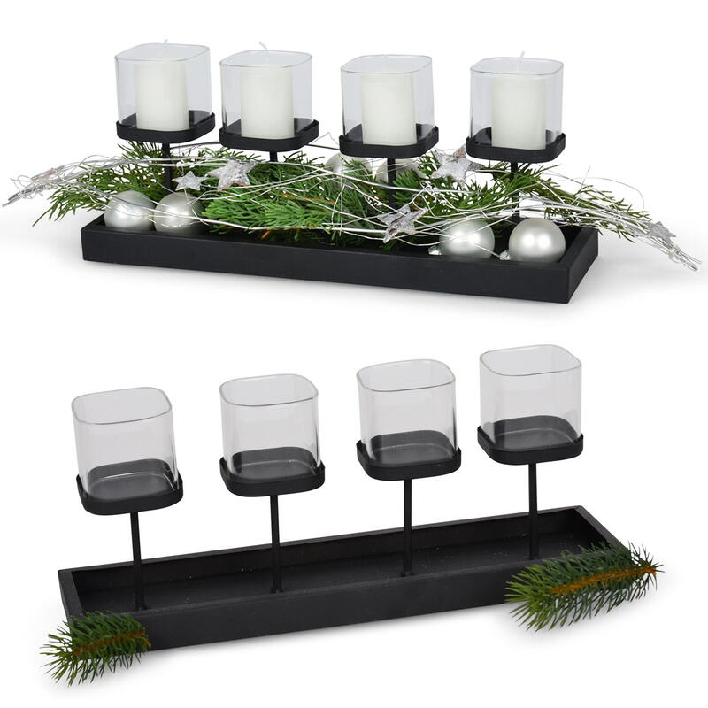 Metall-Teelichthalter, Teelichthalter für 4 Kerzen, Advent, Adventskranz, Metallhalter für Kerzen, Adventsdeko