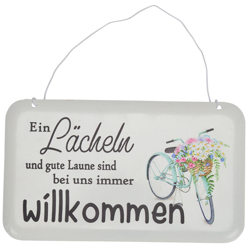 Metallschild, Dekoschild, Blechschild, Ein Lächeln und ...