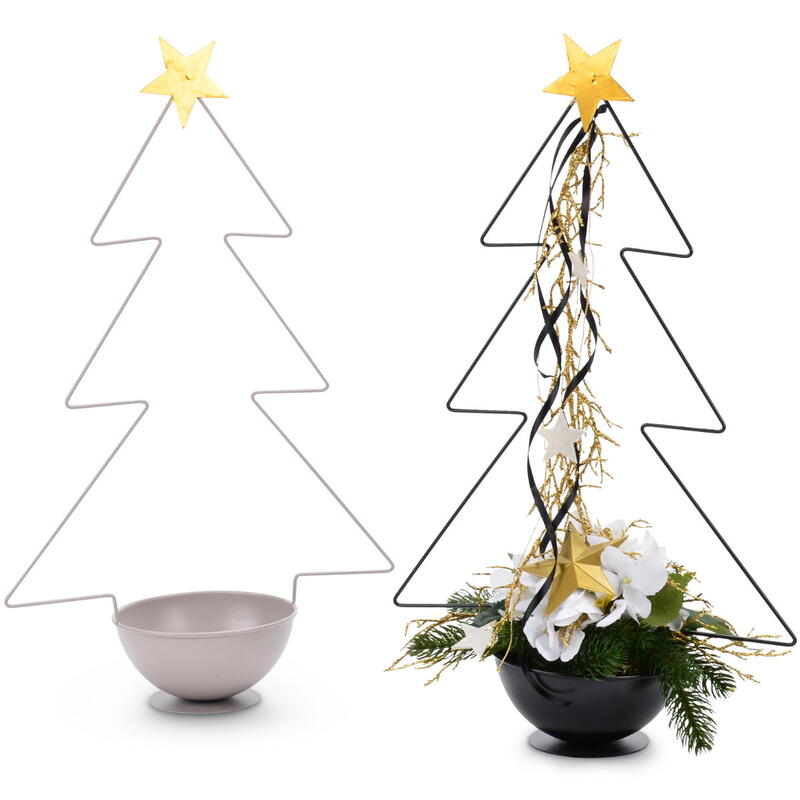 Metalltanne auf Standfu, Dekotanne, Tanne zum Stellen, Deko-Baum, Dekobaum, Weihnachten, Weihnachtsbaum, Pflanzgef, Dekogef