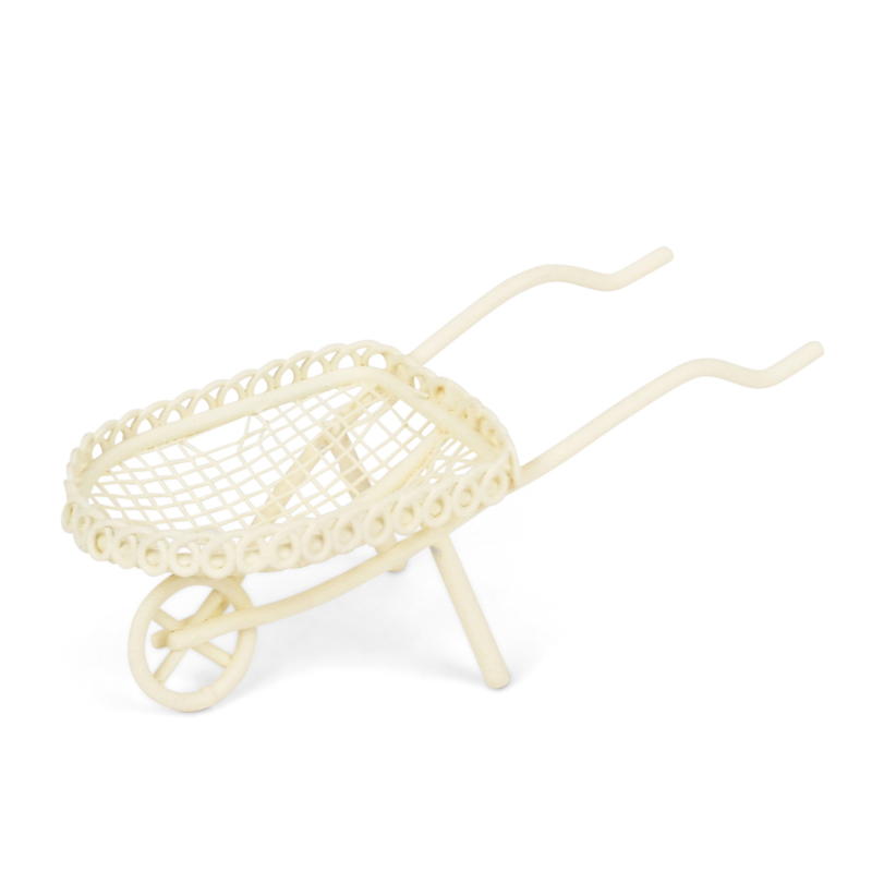 Miniatur Schubkarren creme-wei, Minigarten-Zubehr