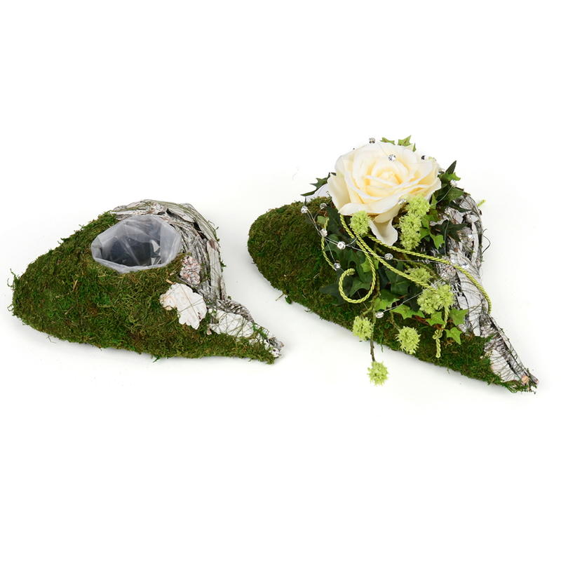 Moos Rinden Pflanzherz Grun Geweiss Moosdeko Naturdeck