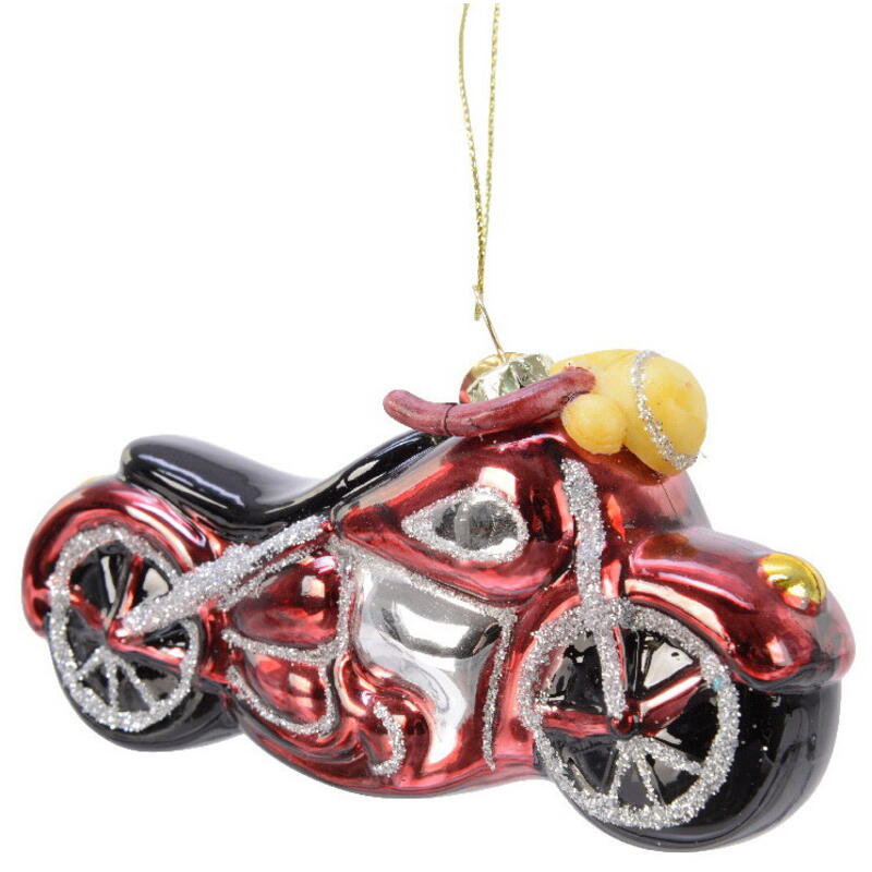 Motorrad, Baumschmuck, Weihnachtsdeko, Christbaumschmuck, Dekohnger aus Glas