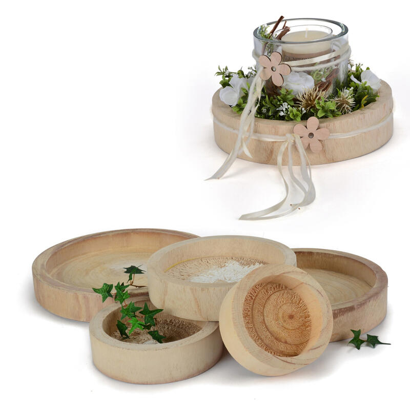 Paulownia-Schalen-Set, Holzschale, Holzgefäße, Holztablett, Tablett, Holzdeko, Dekoschale aus Holz
