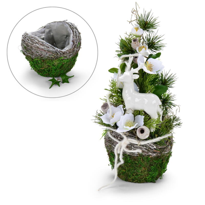 Pflanzball, Grabgef, Trauerfloristik, Moos-Pflanzball, Pflanzgef, Grabschmuck